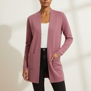 Mauve Dusty Rose Open Cardigan Soft & Stretchy Basic Top Layering size Medium‎